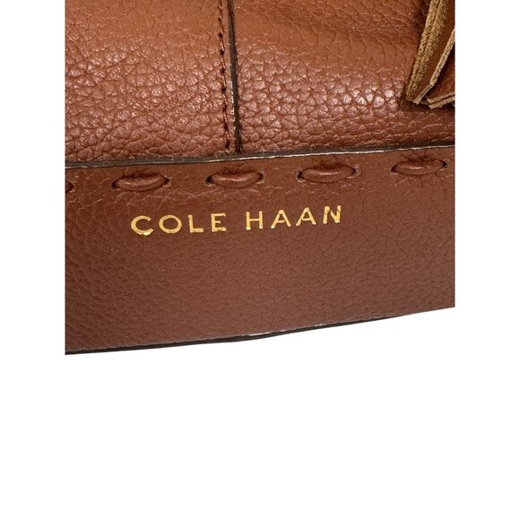 Cole Haan Alessa Drawstring Tote w/ Tassel Woodbury Tan Brown Purse Shoulder Bag - Picture 4 of 9